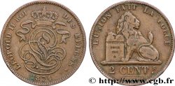 BELGIQUE 2 Centimes Léopold II 1874 Bruxelles