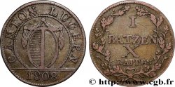 SUISSE - CANTON DE LUCERNE 1 Batzen - X Rappen 1808 