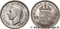 ROYAUME-UNI 6 Pence Georges VI 1943 Londres