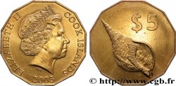 COOK INSELN 5 Dollars Elisabeth II / Coquillage 2003 Canberra