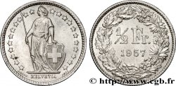 SUISSE 1/2 Franc Helvetia 1957 Berne