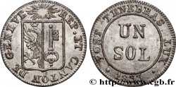SUISSE - RÉPUBLIQUE DE GENÈVE 1 Sol 1833 