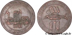 ROYAUME-UNI (TOKENS) 1 Penny “Cornish Penny” Scorrier House (Redruth), pompe, mine, poisson et lingots d’étain 1811  TTB 