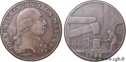 ROYAUME-UNI (TOKENS) 1/2 Penny John Wilkinson (Warwickshire) maître de Forge, portrait / homme travaillant à une forge 1788  TTB 