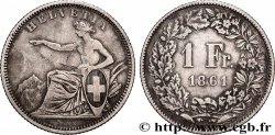 SUISSE 1 Franc Helvetia assise 1861 Berne