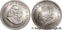 SUDÁFRICA 50 Cents springbok / Jan Van Riebeeck 1961 Pretoria