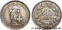 SUISSE 1/2 Franc Helvetia 1957 Berne