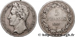 BELGIQUE 5 Francs Léopold Ier tête laurée 1847 