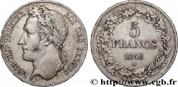 BELGIEN 5 Francs Léopold Ier tête laurée 1848 