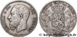 BELGIQUE 5 Francs Léopold II 1872 