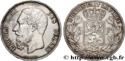BELGIEN 5 Francs Léopold II 1876 Bruxelles