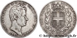 ITALIE - ROYAUME DE SARDAIGNE - CHARLES-ALBERT 5 Lire  1847 Gênes