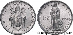 VATICAN AND PAPAL STATES 2 Lire armes du Vatican, pontificat de Pie XII an XVIII / la “Force” 1956 Rome