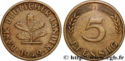 DEUTSCHLAND 5 Pfennig “Bank deutscher Länder” 1949 Hambourg - J fVZ 