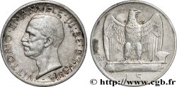 ITALY 5 Lire Victor Emmanuel III 1927 Rome - R