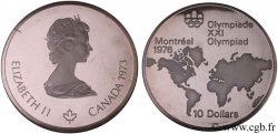 CANADA 10 Dollars Proof JO Montréal 1976 carte du Monde / Elisabeth II 1973  FDC 