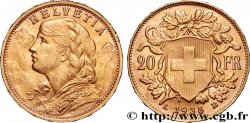 GOLD, PALLADIUM & PLATINUM INVESTMENT 20 Francs &nbsp;Vreneli&nbsp; 1935 Berne