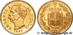 GOLD, PALLADIUM & PLATINUM INVESTMENT 20 Lire Umberto Ier 1882 Rome