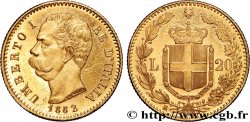 GOLD, PALLADIUM & PLATINUM INVESTMENT 20 Lire Umberto Ier 1882 Rome