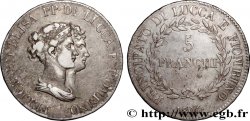 ITALIA - PRINCIPATO DI LUCCA E PIOMBINO - FELICE BACCIOCHI E ELISA BONAPARTE 5 Franchi, bustes moyens 1806 Florence BB 