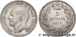 SERBIE 5 Dinara Milan Obrenovich IV 1879 Paris TTB 