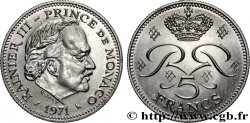 MONACO - PRINCIPALITY OF MONACO - RAINIER III 5 Francs 1971 Paris
