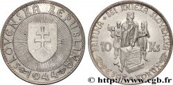 SLOVAQUIE 10 Korun Prince Pribina variété avec croix sur l’église 1944 