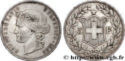 SWITZERLAND 5 Francs Helvetia 1889 Berne