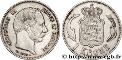 DENMARK 1 Krone Christian IX 1876 Copenhague