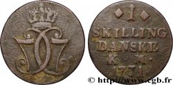 DANEMARK 1 Skilling Christian VII 1771 Copenhague