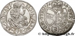 AUTRICHE - TYROL - ARCHIDUC SIGISMOND-FRANÇOIS D AUTRICHE 3 Kreuzer 1664 Hall TTB+ 