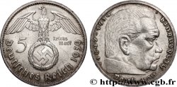 ALLEMAGNE 5 Reichsmark aigle / Maréchal Paul von Hindenburg 1939 Vienne