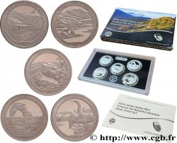 ÉTATS-UNIS D AMÉRIQUE Coffret 5 x 1/4 Dollar Silver Proof 2014 San Francisco