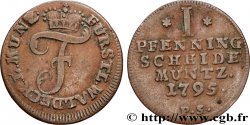ALLEMAGNE - WALDECK-PYRMONT 1 Pfennig Frédéric-Charles-Auguste 1795 Berlin