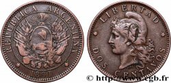 ARGENTINA 2 Centavos contremarque”O” au revers 1891 