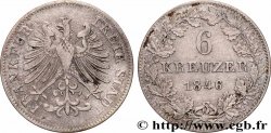 ALLEMAGNE - VILLE LIBRE DE FRANCFORT 6 Kreuzer 1846 Francfort