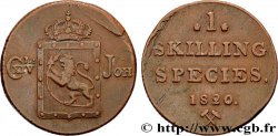 NORVÈGE 1 Skilling au nom de Charles XIV roi de Suède 1820 Kongsberg