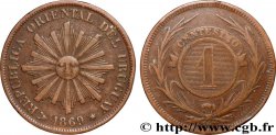 URUGUAY 1 Centesimo 1869 Heaton BC+ 