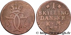 DANEMARK 1 Skilling Christian VII 1771 Copenhague