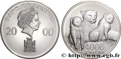 ZAMBIE 4000 Kwacha Proof Faune Africaine 2000 