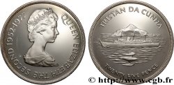 TRISTAN DA CUNHA 25 Pence Proof 25e anniversaire du couronnement d’Elizabeth II 1977 