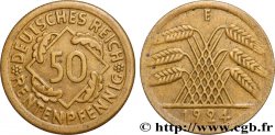 ALLEMAGNE 50 Rentenpfennig gerbe de blé 1924 Muldenhutten