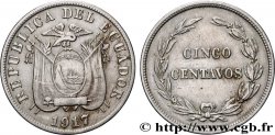 ÉQUATEUR 5 Centavos 1918 Philadelphie