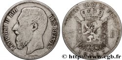 BELGIQUE 2 Francs Léopold II légende française 1867 Bruxelles