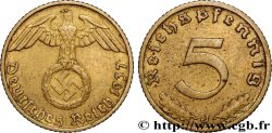 ALLEMAGNE 5 Reichspfennig aigle surmontant une swastika 1937 Hambourg