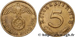 GERMANY 5 Reichspfennig aigle surmontant une swastika 1938 Munich - D