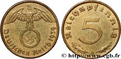 DEUTSCHLAND 5 Reichspfennig aigle surmontant une swastika 1939 Berlin