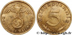GERMANY 5 Reichspfennig aigle surmontant une swastika 1939 Stuttgart - F