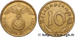 DEUTSCHLAND 10 Reichspfennig aigle surmontant une swastika 1938 Karlsruhe - G