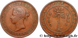 CEYLAN 5 Cents Victoria 1870 Calcutta TB+ 